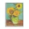Stupell Industries Traditional Sunflower Painting over Turquoise Van Gogh in Gray Frame Wall Art